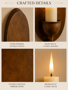 Jansons Company Contemporary Brass Oval <b>Wall</b> Sconce | Luxury Decorative <b>Wall</b> Light Ornate Carved <b>Frame</b> for Boutique Hotels - Product Image 3