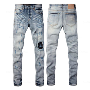 Pantalones Vaqueros Ajustados de Hombre de Alta Calidad, con Bordado Desgastado y Estilo Urbano, para Invierno y Otoño - Product Image 5