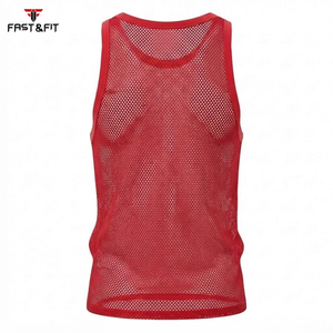 Prix d'usine Débardeurs de sport respirants sans manches en maille tricotée pour hommes, Gilets transparents - Product Image 2