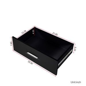 Cassettiera Doppia FCH Nera a 6 Cassetti, Ampio Mobile Contenitore per Camera da Letto, Soggiorno o Ingresso di Casa - Product Image 5