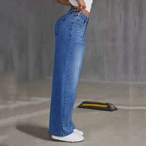 Último Modelo de Pantalones Vaqueros de Mezclilla Elásticos de Cintura Media, de Secado Rápido, Ajustados y Largos para Mujer - Product Image 2
