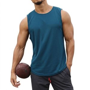 Camiseta sin mangas para hombre, color negro sólido, de algodón, cuello redondo, camiseta muscular, camiseta interior, para gimnasio, fitness, entrenamiento, chaleco deportivo - Product Image 4