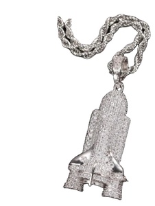 Pendentif fusée diamant Moissanite en argent sterling 925 Pendentif fusée personnalisé et autres bijoux en diamant - Product Image 3