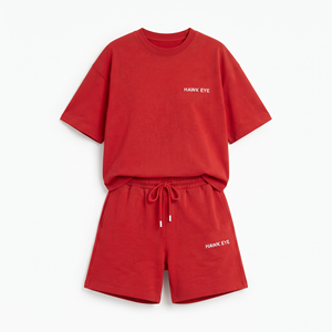 Conjunto de Verano Cómodo y a la Moda para Mujer, Camiseta Holgada de Color Sólido y Pantalones Cortos, Conjunto de 2 Piezas - Product Image 4