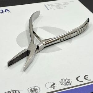 Pince à extensions de cheveux en acier inoxydable, outil de sertissage professionnel pour micro-anneaux et nano-anneaux, pour salon et usage domestique - Product Image 2