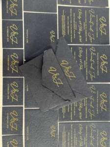 Deckle Edged Wedding Cards Handmade Art <b>Paper</b> Invitation Thermal Transfer Printing Eco-Friendly Christmas <b>Birthday</b> Luxury - Product Image 3