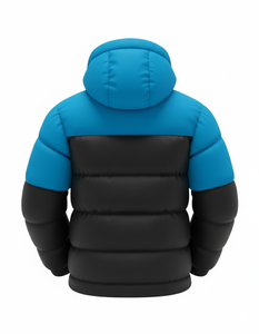 Chaqueta de Invierno para Hombre, Acolchada, con Capucha, Gruesa y Cálida, de Dos Tonos Azul y Negro, Informal, con Cierre, para Exteriores, con Logotipo Personalizado al por Mayor - Product Image 2