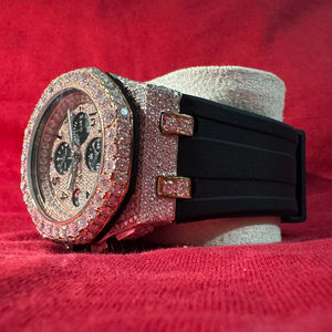 Reloj de Lujo Dorado VVS, Único, Resistente al Agua, Correa de Acero Inoxidable Negra, Reloj de Cuarzo con Diamantes, Diseño Cuadrado con Cristales - Product Image 1