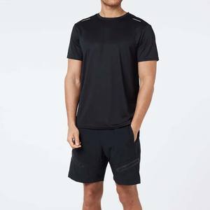 Conjunto Deportivo de Verano 2026 para Hombre, Camiseta de Manga Corta de Color Sólido Informal, Pantalones Cortos Deportivos Transpirables de Poliéster/Algodón, Color Negro - Product Image 2