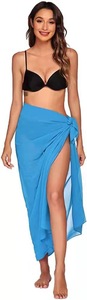 Sarong transparent en mousseline de soie 2 couleurs, écharpe de plage, couvre-maillot de bain, TAILLE UNIQUE - Product Image 2