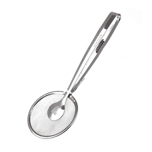 Cuchara Coladora de Acero Inoxidable con Mango Corto, Plateada, Pulido Espejo, Diseño Minimalista Ecológico, Utensilio para Servir en Fiestas - Product Image 2