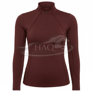 Haut technique d'équitation pour femme à manches longues, sous-couche d'entraînement, vêtement équestre, haut de performance OEM - Product Image 1