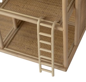 Traditional Handcrafted Natural Wicker Dollhouse Rattan Toy Two Story Mansion <b>Ladder</b> Terrace Nursery Decor Pretend Play Gift Cla - Product Image 4