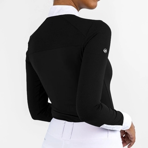 High Quality 4way Stretch Horse Riding Equestrian Shirt Top <b>Base</b> <b>Layer</b> Competition Show Shirt Polo Soft Feel Nylon Spandex - Product Image 4