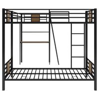 Lit superposé Twin Over Twin en forme de L avec bureau Loft Twin et étagère-Ensemble de meubles pour enfants