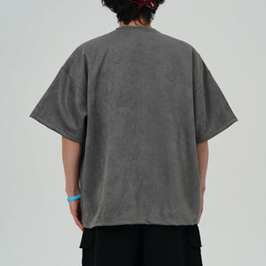 T-shirt surdimensionné personnalisé pour homme, en coton 100% tissé gaufré, à épaules tombantes, style streetwear, fabricant de vêtements OEM sous marque privée - Product Image 5