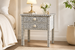 Bone Inlay Handmade Farmhouse Modern Living Room <b>Sideboard</b> Display Cabinet 2 Drawer <b>Storage</b> Console - Product Image 2