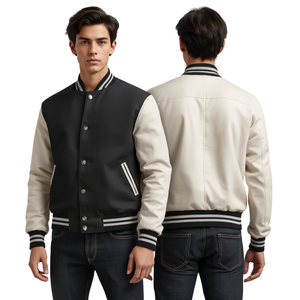 Chaqueta Varsity Premium para Hombre con Botones a Presión, Estilo Urbano - Product Image 3