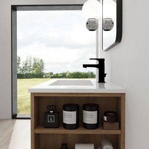Lavandino da bagno a parete da 30 pollici con cassetto Soft-Close per lavello e Shelf-G-BVB01430IMO-GRB3020MOWH laterali - Product Image 4