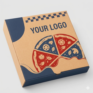 Custom Flexographic Printing Eco Friendly Kraft <b>Paper</b> Corrugated Pizza Box Wholesale Food Delivery Packaging Boxes Manufacturers - Product Image 5