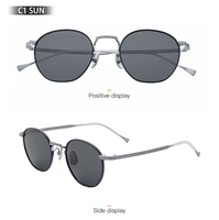 Lunettes de soleil polarisées unisexes de créateur, montures en titane pur, logo personnalisé, haute qualité pour hommes