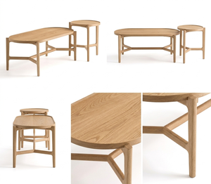 Scandinavian-Style Woodgrad Living Kara Set Teakwood Sustainable Sleek <b>Nesting</b> <b>Table</b> Duo Durable Minimalist Modern Furniture - Product Image 6