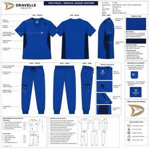 Private Label Unisex Blue Polyester <b>Scrub</b> <b>Set</b> With Zip Pockets For Hospital Use Dental Clinic Spa Beauty Salon - Product Image 5