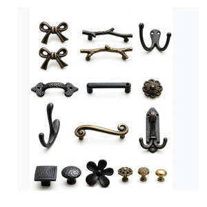 Cast Iron Cabinet Handles Bar Shape Furniture Pulls Black <b>Metal</b> Drawer Hardware Industrial Style Durable <b>Storage</b> Closet Knobs - Product Image 6