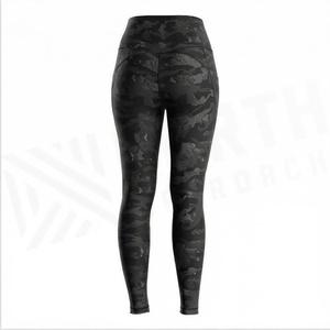 Leggings de Yoga de Cintura Alta y Longitud Completa con Camuflaje, Spandex, Poliéster, Elásticos en Cuatro Direcciones, Cintura Elástica, Ropa Deportiva para Mujer - Product Image 2