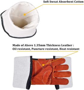 Long Sleeve Welding Gloves Heat & Fire Resistance Work Gloves <b>Oven</b>, <b>Grill</b>, Fireplace Safety Welder Waterproof Work Gloves - Product Image 5
