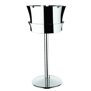Luxury Silver Metal Wine Bucket Stand Dining <b>Room</b> Entertaining Sleek Tall Pedestal Champagne Premium Grade Metal Drink Chiller - Product Image 6
