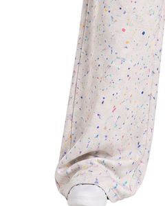 Customized <b>White</b> Paint Splatter Women Wide Leg Sweatpants High Waist Casual Streetwear Lounge Fleece Trousers With Pockets - Product Image 3