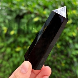 Hermosa Torre de Obsidiana Negra Natural de Primera Calidad, Cristal Pulido, Marca MUNTAHA AGATE, Tamaño 4-6 Pulgadas, Duradera - Product Image 2