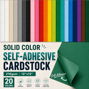 Papel Adhesivo Liso de 12x12 Pulgadas, 216 g/m² (80 lb), Paquete de 10, para Manualidades, Decoración, Scrapbooking, Corte y Troquelado - Product Image 6