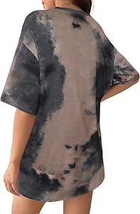 เสื้อยืดคอกลมทรงหลวม แขนสั้น ย้อมสีแบบ Tie Dye คุณภาพสูง ผ้าฝ้ายระบายอากาศดี สไตล์วินเทจ ย้อมสีแบบ Dip Dye และ Acid Wash - Product Image 2