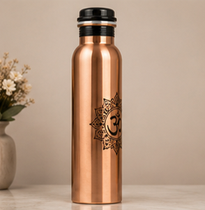Botella de Agua de Cobre Premium con Diseño Sagrado Om, Botella de Cobre Hecha a Mano para Beber Agua con Grabado Om Tradicional - Product Image 6