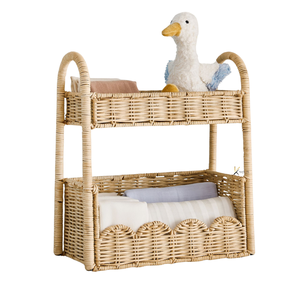 Estantería de Pared de Mimbre de Alta Calidad para Niños, Muebles Infantiles, Estantería Arqueada de Mimbre Tejida a Mano para Exhibición y Almacenamiento de Juguetes, Venta al por Mayor - Product Image 2