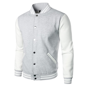 <b>Top</b> Selling Men's 100% Wool Bomber Jacket Custom College Baseball Varsity Jacket Stand Collar Front Logo Available Custom Colors - Product Image 2
