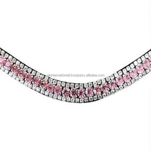 กำไลข้อมือวิบวับประดับคริสตัลสีทองแผ่นรองแบบนิ่มสีดำน้ำตาลสำหรับม้า - Product Image 5