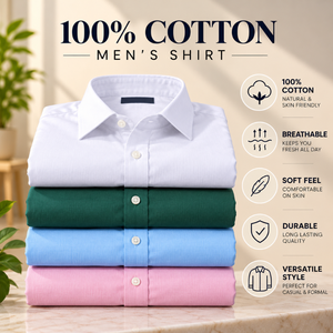 Camisas Clásicas para Hombre 100% Algodón, Transpirables, Suaves, Corte Regular, Formales, Casuales, con Botones, para Oficina, Proveedores de Ropa al por Mayor - Product Image 5