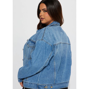 Women Denim <b>Jacket</b> Cropped Blue Distressed Outerwear Streetwear Vintage <b>Jeans</b> Coat Wholesale Custom - Product Image 6