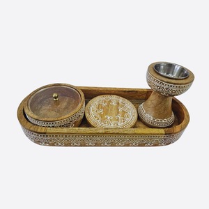 Luxury wooD Mabkhara <b>Oud</b> Burner for Home Decor and Fragrance Decorative Sandalwood Look Resin <b>Bakhoor</b> Burner - Product Image 3