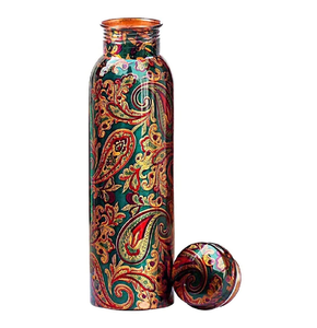 Botella de Cobre 100% Puro con Esmalte Impreso, Botella con Beneficios Ayurvédicos para la Salud, Botella de Agua de Cobre Ayurvédica Más Vendida, 950 ml - Product Image 5