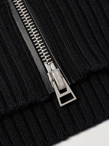 Suéter Cárdigan de Punto para Hombre, con Cierre, Cuello Alto, Diseño Sólido, Personalizable con Logotipo OEM, para Invierno - Product Image 6