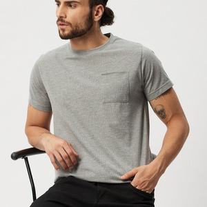 Camiseta Gris Jaspeado para Hombre, 100% Algodón, Lisa, Personalizable con Diseño de Impresión y Logotipo, Camiseta de Manga Corta con Cuello Redondo - Product Image 5
