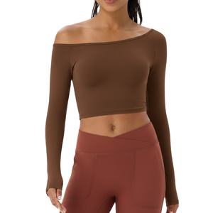 Ropa Deportiva Transpirable de Manga Larga para Correr, Talla Grande, Elástica en Cuatro Direcciones, Tops de Yoga de Secado Rápido, Antibacterianos, Personalizados - Product Image 1