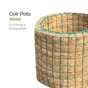 Maceta Redonda de Fibra de Coco de Alta Calidad, 13x10cm, Maceta Natural para Plantas de Interior, Uso en Jardines de Suculentas - Product Image 1