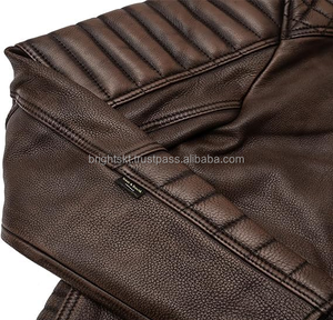 Chaqueta de Cuero Genuino Personalizada para Hombre, Chaqueta Clásica de Motociclista, Chaqueta Bomber - Product Image 4