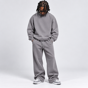 Custom Men’s Oversized Sweatshirt & Baggy <b>Sweatpants</b> <b>Set</b> – Heavyweight Streetwear Tracksuit Two Piece <b>Set</b> - Product Image 1