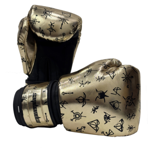 Guantes de Boxeo Metálicos Dorados SAQIB&CO, Guantes de Entrenamiento de la Mejor Calidad, Guantes de Muay Thai para Combate - Product Image 5